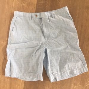 SZ 36 Lightweight Caribbean Blue Plaid Shorts